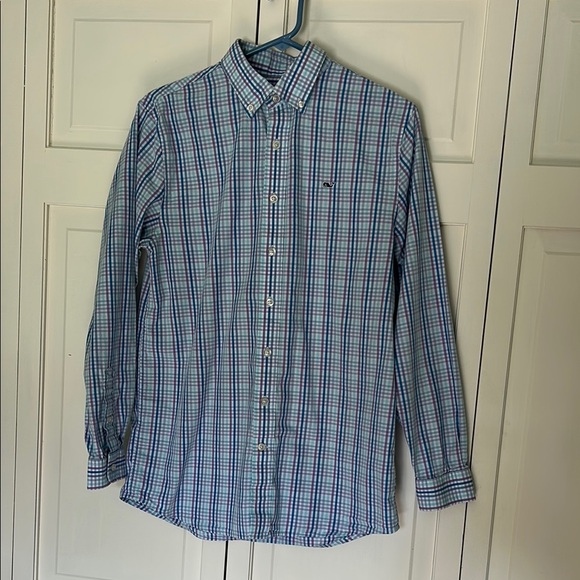 Vineyard Vines Other - Vineyard Vines Boys L (18) Blue and White Plaid Button-Down Shirt